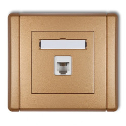 FLEXI Gniazdo telefoniczne pojedyncze 1xRJ11, 4-stykowe, beznarzędziowe złoty metalik 8FGT-1
