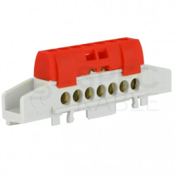 Listwa zaciskowa LZ 7-torowa czerwona 80A na szynę DIN TH35 (7x 16mm2) PAWBOL