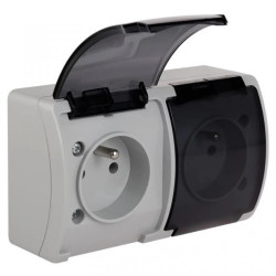 Koala Gniazdo podwójne z/u (2x2P+Z) n/t IP44 popiel z klapką dymną VG 162-53 61.387