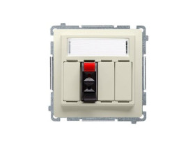 SIMON BASIC Gniazdo głośnikowe pojedyncze z polem opisowym (moduł) beżowe BMGL3101/12 KONTAKT SIMON