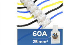 Listwa Zaciskowa Ltf 12-Torowa Do 25Mm 60A Biała Horoz 10Szt.