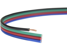 Przewód wstążkowy montażowy TLWY RGB LED 4x0,35 150V kolorowy /100m/