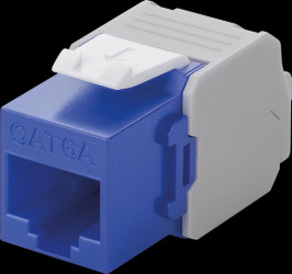 90688 Keystone module Cat.6a UTP, RJ45 socket / LSA, blue
