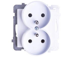 SONATA Gniazdo podwójne z/u białe GP-2RRZ/m/00