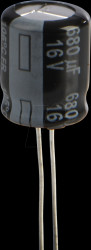 EEUFR1C681 Electrolytic capacitor, radial, 680 µF, 16 V, 105°C, low ESR