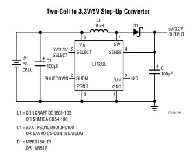 Micropower High Efficiency 3.3/5V Step-Up DC/DC Converter