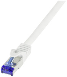 kabel LAN LogiLink C6A011S, 1 szt., RJ45, CAT 6a, S/FTP, 0.25 m, biały