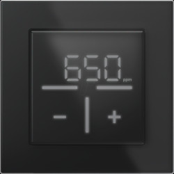 161574A0 + 162148A1 Set 1x glass thermostat CO2 + frame, 1-gang, black