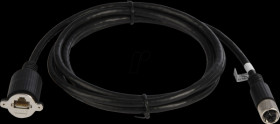 80461 M12 cable X-cod. 8 pin socket RJ45, Cat.6A S/FTP 2 m black