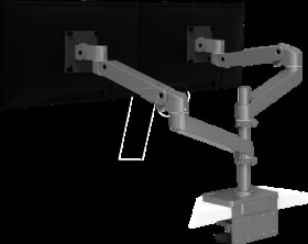 45-690-293 Ergotron LX Pro dual stacking arm, standard clamp, grey