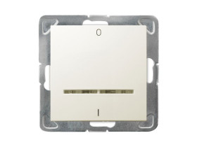 IMPRESJA Wyłącznik 2-biegunowy z podświetleniem pomarańczowym ecru ŁP-11YS/m/27 OSPEL