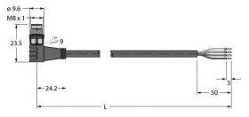 Turck 6625572 Kabel połączeniowy czujnika/aktuatora PSW4M-5/TXL, piny: 4, 5 m, 1 szt.