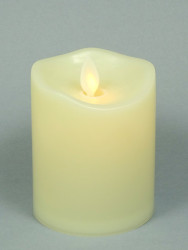 Znicz świeczka LED 100mm efekt wosku kremowy (Timer 8h)