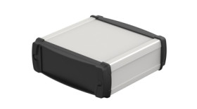 ABS/aluminum enclosure kit, (L x W x H) 120 x 100 x 42 mm, nature/black (RAL 9005), IP40, 83246100.HMT1