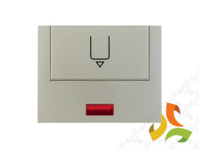 BERKER K.5 Nasadka z nadrukiem i czerwoną soczewką do wyłącznika hotelowego stal szlachetna nierdzewna 16417104 HAGER