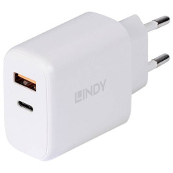 LINDY 73424 USB Charger 30W 1x USB-A 1x USB-C White Indoors