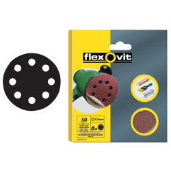 Flexovit 63642526501 Hook &amp; Loop Sanding Discs 115mm Assorted - Pack Of 6