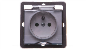 Impresja Gniazdo Bryzgoszczelne Z/U Ip44 Z Przesłonami Klapka Przezroczysta...