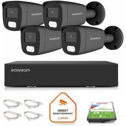 Zestaw do monitoringu IP Easycam 4 kamery z POE EC-IP-B8MP30DL-G 8MPx