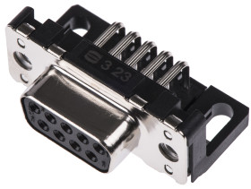 Złącze D-Sub 9-pinowe Żeński Kąt Proste Przewlekany raster 2.74mm Złoto