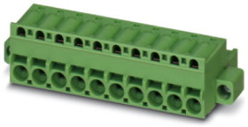 Socket header, 3 pole, pitch 5.08 mm, straight, green, 1975273
