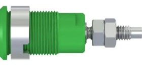 Gniazdo bananowe Żeński Połączenie lutowane typ Gniazdo bananowe Zielony 32A Staubli rozmiar 4 mm