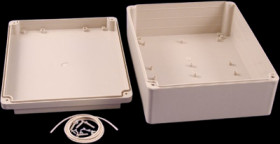 ABS enclosure, (L x W x H) 250 x 200 x 95 mm, light gray (RAL 7035), IP65, RS5705