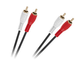 Kabel 2 x RCA - 2 x RCA 1,5m czarny 4mm