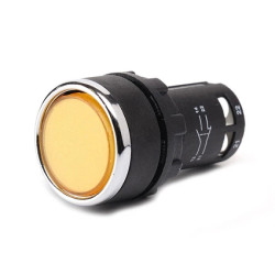 Przycisk sterowniczy monoblok, kryty, niestabilny, 1NO+1NC, żółty T0-MB102DS