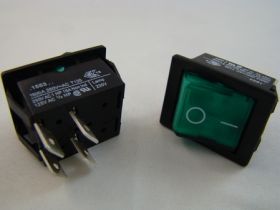 Przełącznik klawiszowy C1553ALBG3 zielony;ON-OFF;podśw.neon.250V/16A