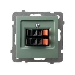 AS Gniazdo głośnikowe podwójne zielony mat GG-2G/m/84