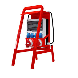 Rozdzielnica budowlana na stojaku zabezpieczenia Siemens pTD-S/FI SET przenośna z gniazdami 32A 16A CEE MENNEKES 4x230V rozdziel