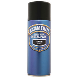 Hammerite 5084778 Direct to Rust Smooth Finish Aerosol Satin Black 400ml