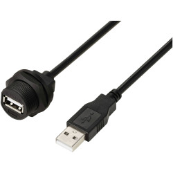 TRU COMPONENTS TC-13543544 USB 2.0 cable USB-A to IP67 plug 0.5 m waterproof