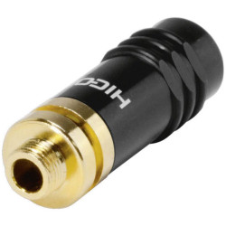 Hicon HI-J35S-SCREW-F 3.5mm Jack Black, Gold-Pins, Lockable, 3 Pins