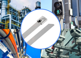 TRU COMPONENTS TC-12656568 Opaski kablowe stalowe 200 mm 7.9 mm AISI 316 100 szt.