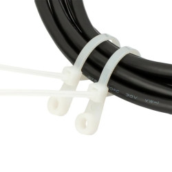 Opaska kablowa z pierścieniem montażowym 3,6 x 150 mm, biały 100 szt. (37-115)