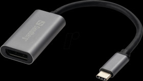 136-19 USB-C &gt; DisplayPort adapter, 4K at 60 Hz, aluminium