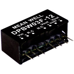 Mean Well DPBW03F-12 DC/DC converter dual output 125mA 3W SIP 1 pc