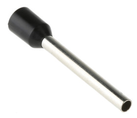 Końcówka tulejkowa izolowana 1.5mm² długość 18mm Czarny średnica 1.7mm Izolowane RS PRO