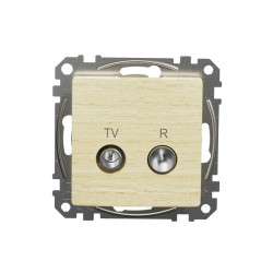 Gniazdo R/TV przelotowe (7dB), brzoza, efekt drewna, Sedna Design i Elements SDD180474R