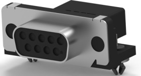 D-Sub socket, 9 pole, standard, equipped, angled, solder pin, 5747836-4