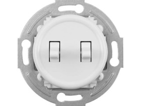 Łącznik podwójny Retro 10AX-250V~, zaciski śrubowe, biały