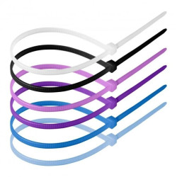 Zestaw opasek kablowych 4.8x300mm, pastelowe, 120 sztuk, W zestawie kolor biały, czarny, różowy, fioletowy, niebi,OR-AE-13315/PS
