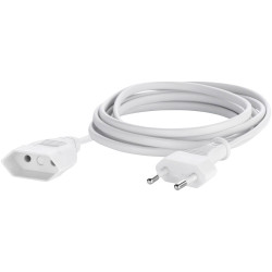 Sygonix SY-5042684 Cable Extension 2.5A White 2m Euro plug flat design