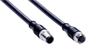 Złącze i kabel ze złączem Złącze M12 liczba rdzeni 12 długość 2.5m Rodzaj A Żeńskie Złącze B Złącze M12