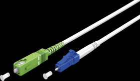 59607 Simplex FO patch cable, SC-APC (8°)&lt;&gt;LC-UPC,white, 0.5 m