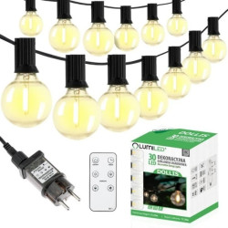 Girlanda Ogrodowa Zewnętrzna Łańcuch Świetlny 15,2m 30x LED Ozdobne Kuleczki 3000K + Pilot DOLLIS LUMILED