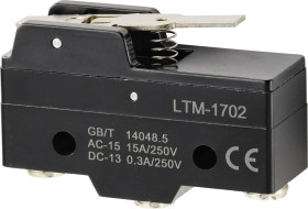 TRU COMPONENTS TC-9201364 Mikroprzełącznik, 1 zestyk przełączny, 1 x wł/(wł), 250 V/AC, 15 A, 1 szt.