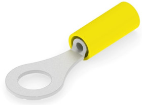 Insulated ring cable lug, 0.12-0.4 mm², AWG 26 to 22, 3.68 mm, M3.5, yellow, 326875